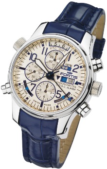 Fortis Mens 703.20.92 LC05 F-43 Flieger Limited Edition Chronograph Alarm GMT Chronometer C.O.S.C. Dual Power Reserve